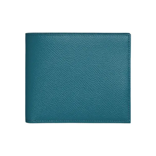HERMES MC² COPERNIC Epsom Телячья кожа Кошелек Унисекс 1P Colvert Утино-зеленый