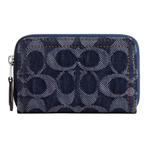COACH Essential Классический Деним Держатель для карт Маленький Женский Синий