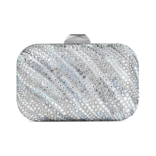 Jimmy Choo Кристальный Одно плечо Через плечо Клатч Унисекс Серебряный