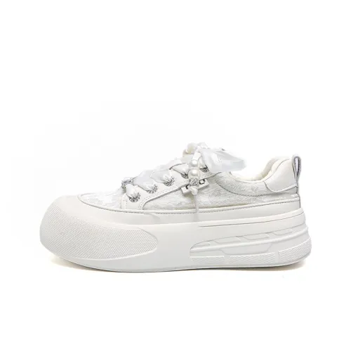 Lanza Slip-resistant Low Top Скейтборд Кроссовки Женские Natural White