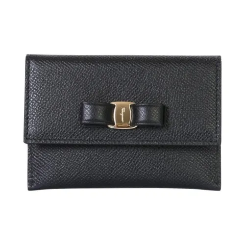 FERRAGAMO Vara Телячья кожа Держатель для карт Стандартный Женский Черный