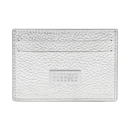 Maison Margiela GRAIN LEATHER Кожаный держатель для карт Держатель для карт Женский Серебряный