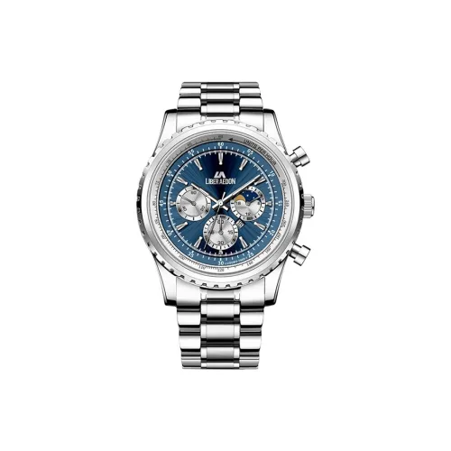 LIBER AEDON Gentleman Collection Кварцевый механизм Стальной ремешок Черный циферблат Мужские часы Элегантная коробка