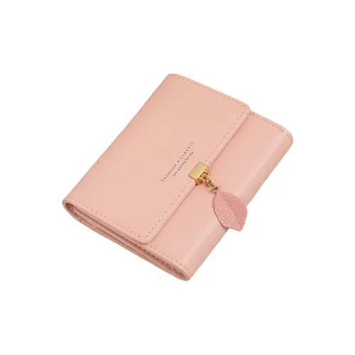 PT'SON Коровья кожа Кошелек Документ Мелочь Кошелек Обычный Женский Розовый Светло-Синий