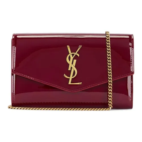 SAINT LAURENT Лакированная кожа Кошелек Женские Гранатовый