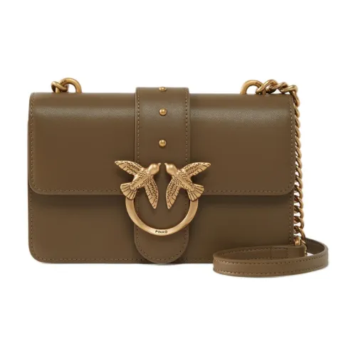 PINKO Love Bag Сумка через плечо из коровьей кожи мини-сумка женская зеленая