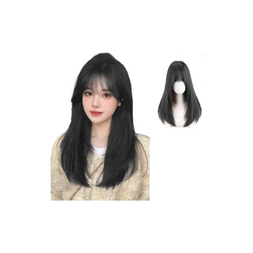 MUYAN Черная длинная прямая полная парик для головы