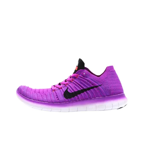 Nike Free RN Flyknit Противоскользящий Устойчивый к истиранию Низкий Топ Повседневные Беговые кроссовки Женские Фиолетовые
