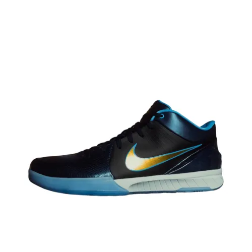 Nike Zoom Kobe 4 Slip-resistant Abrasion-resistant Low-top Баскетбольные кроссовки Унисекс Синий Черный