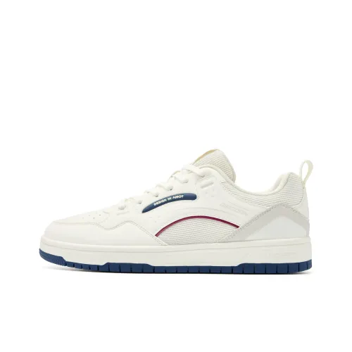 QIAODAN Slip-resistant Abrasion-resistant Breathable Low-Top Skateboard Shoes Men's White Blue