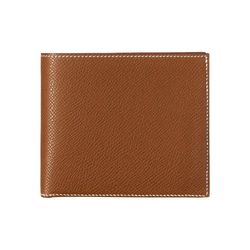 HERMES MC² COPERNIC Epsom Телячья кожа Кошелек Унисекс 37 Золотисто-коричневый