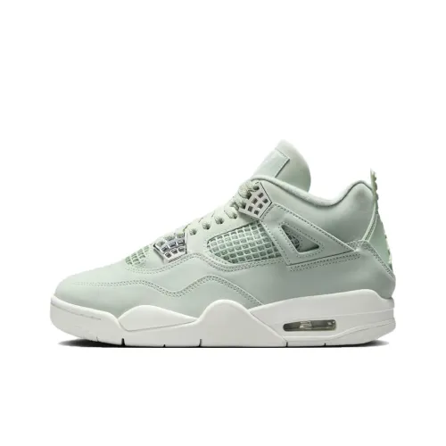 Jordan Air Джордан 4 Винтажные баскетбольные кроссовки MID Топ Зеленый Бежевый Женские