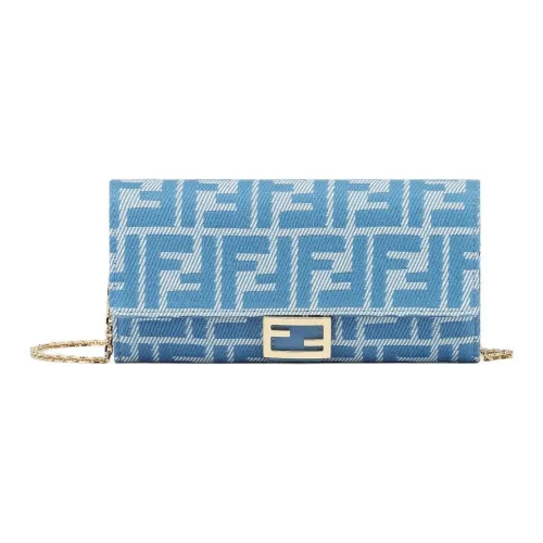 FENDI Жаккард Кошелек Ручная Сумка через плечо Сумка на плечо Женская Синяя