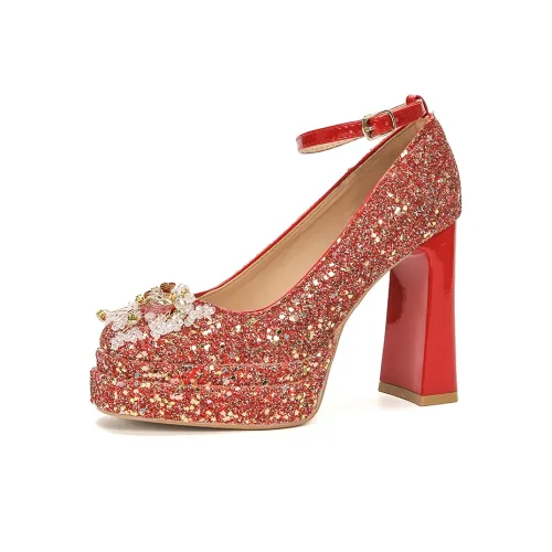 Bamiti Грубый каблук Высокие каблуки 11 см Женские