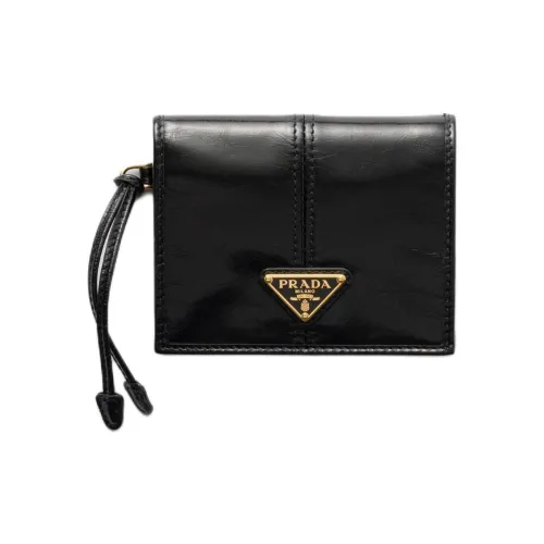 PRADA Телячья кожа Кошелек Маленький Женский Черный