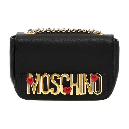 MOSCHINO Сумка через плечо из кожи женская черная