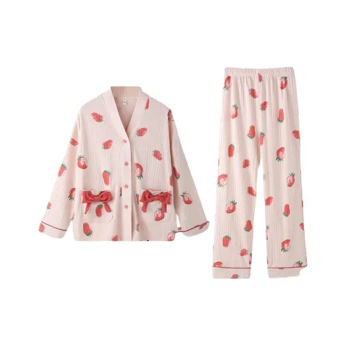 ZAO FU NIAO Пижамный комплект Женская Foundation Клубничный