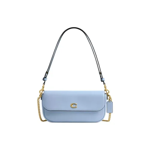 COACH Телячья кожа Сумка через плечо Средняя Женская Синяя