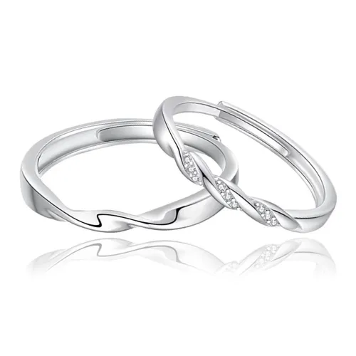 FOREVER MELODY Циркон Кольца Унисекс Серебряный