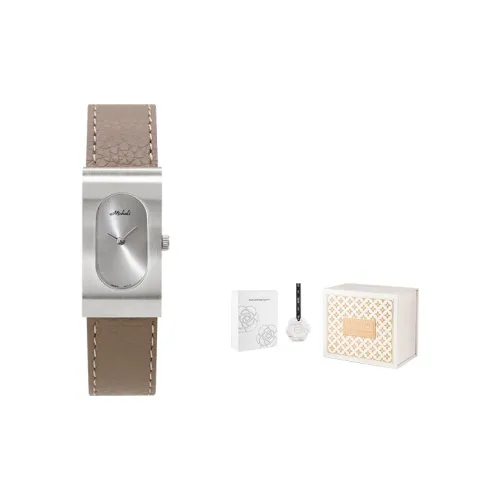 MISHALI Small Fragrance Series Кварцевый механизм Кожаный ремешок Часы Женские часы Черный циферблат