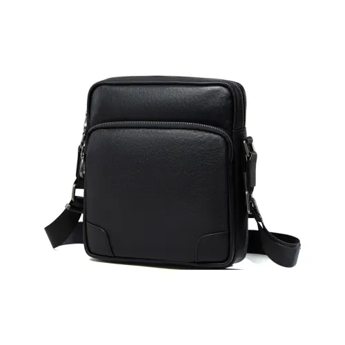 KAISER Коровья кожа Сумка через плечо Стандартная Мужская Черная