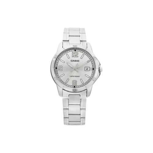 CASIO Кварцевый механизм ремешок из нержавеющей стали мужские часы серебристый циферблат