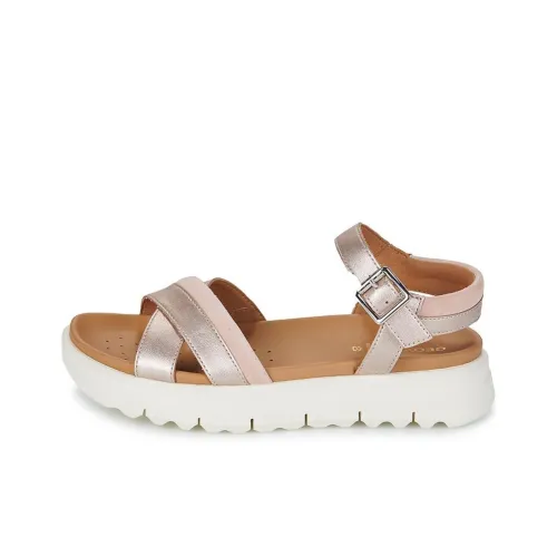 GEOX One Sandals Women's Beige Gold Strap GEOX One Сандалии Женские Бежевый Золото Ремешок