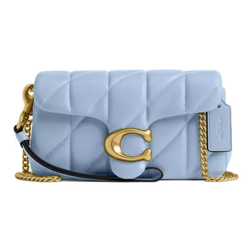 COACH Tabby Напп-Кожа Сумка через плечо Маленькая Женская Латунь Синий Беллфлауэр