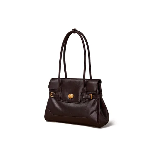 KAISER Первый слой Растительное дубление Коровья кожа Сумка на плечо Стандартная Женская Кофе Черный