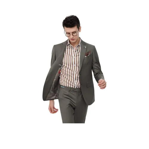 JODOLL Бизнес-костюм мужской оливково-зеленого цвета