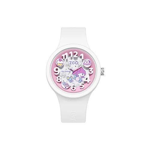 Zgo Sanrio Co Branded Кварцевый механизм Силиконовый ремешок Часы Женские Розовый циферблат