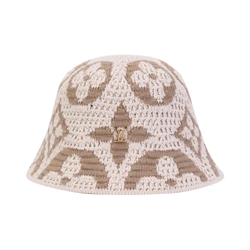 LOUIS VUITTON Хлопок Хлопковая ткань Металлические Шляпы ведра Женские Экрю