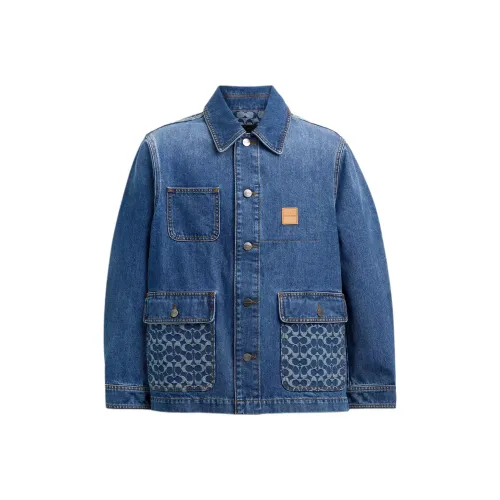 COACH Синий Мужская Джинсовая Куртка