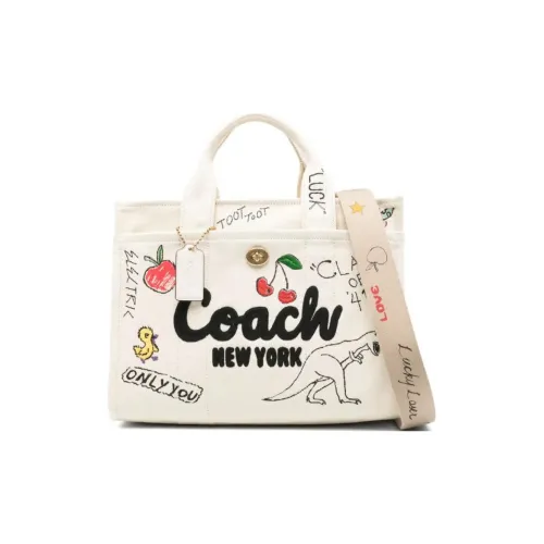 COACH Cargo Ткань Тоут Сумка Сумка для покупок Сумка Большая Женская Светлый Бежевый