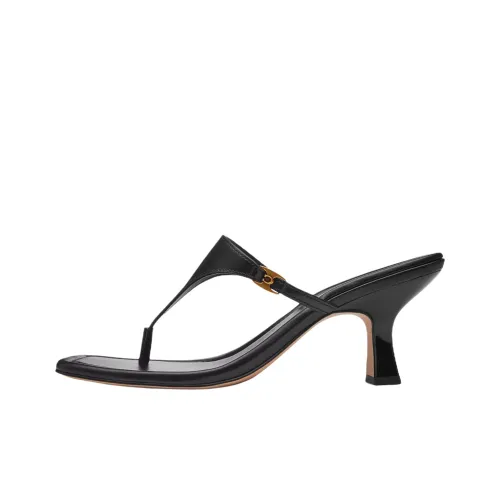 COACH Heritage Rubber Sole Flip Flops Women's Black