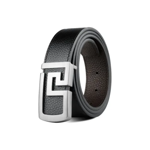 JEEP SPIRIT Ремни из полированной коровьей кожи Мужской Черный Коричневый Ширина 3,5 см