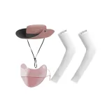 Розовый набор из трех предметов: ведро + маска для лица + охлаждающие рукава