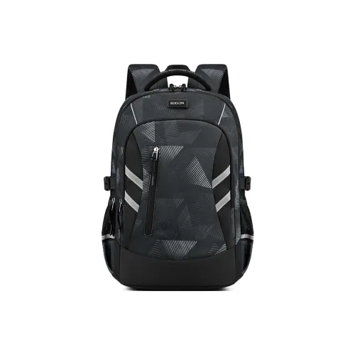 EDISON Oxford Backpack Standard Unisex Black Gray Blue ЭДИСОН Оксфорд Рюкзак Стандартный Унисекс Черный Серый Синий