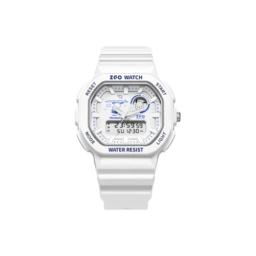 Zgo Sanrio Co Branded Электронный Механизм TPU Ремешок Часы Унисекс Белый Циферблат