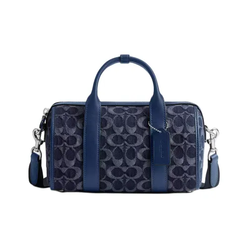 COACH Gotham Denim и Телячья кожа Сумка через плечо Сумка среднего размера Мужская Темно-синяя