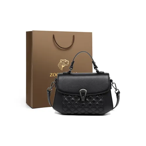 ZOOLER Сумка через плечо из крупнозернистой текстуры кожа коровы женская Secret черная