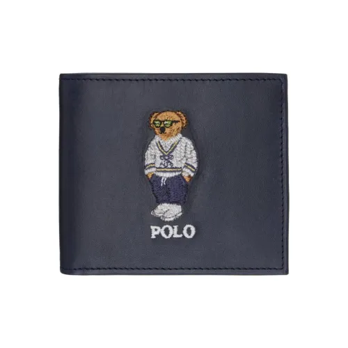 Polo Ralph Lauren Кожа Кошелек Мужской Морской Синий