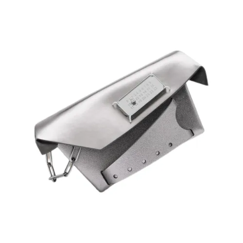 Maison Margiela Snatched Телячья кожа Бананка Клатч Маленький Унисекс Металлический серый