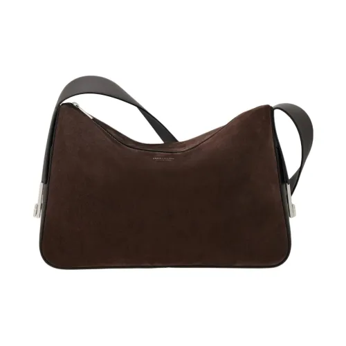 Ferragamo Hammered Текстура Коровья кожа Сумка через плечо Мужская Темно-коричневая