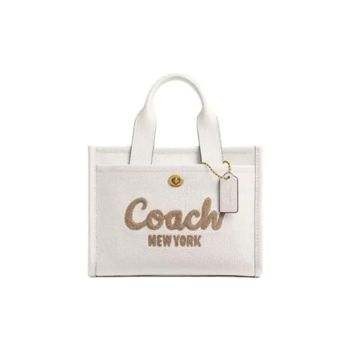 COACH Cargo Кожа Тоут Сумка Сумка для покупок Сумка через плечо Сумка среднего размера Женская Кленовый