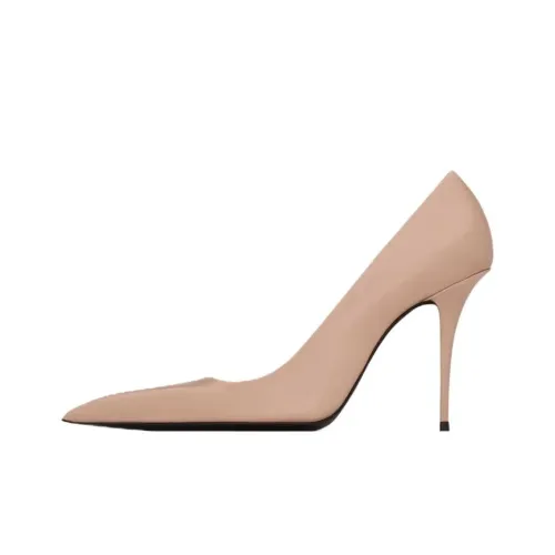 SAINT LAURENT ÉLYSÉE Узкий каблук Высокие каблуки 10,5 см Женские Бежевый