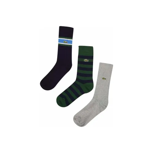 LACOSTE Collaboration 3 Pack Синий+Зеленый+Серый Мужские MID Носки до икры