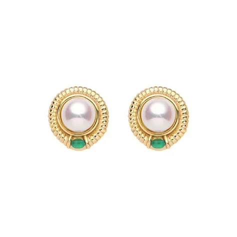 SHARK BABY Shell Pearl Stud Earrings Women's