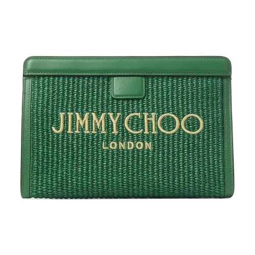 Jimmy Choo Avenue Рафия Клатч Женские Темно-зеленый