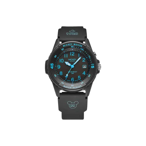 Disney Mickey Series Кварцевый механизм ПУ (полиуретан) Ремешок Часы Унисекс Черный циферблат